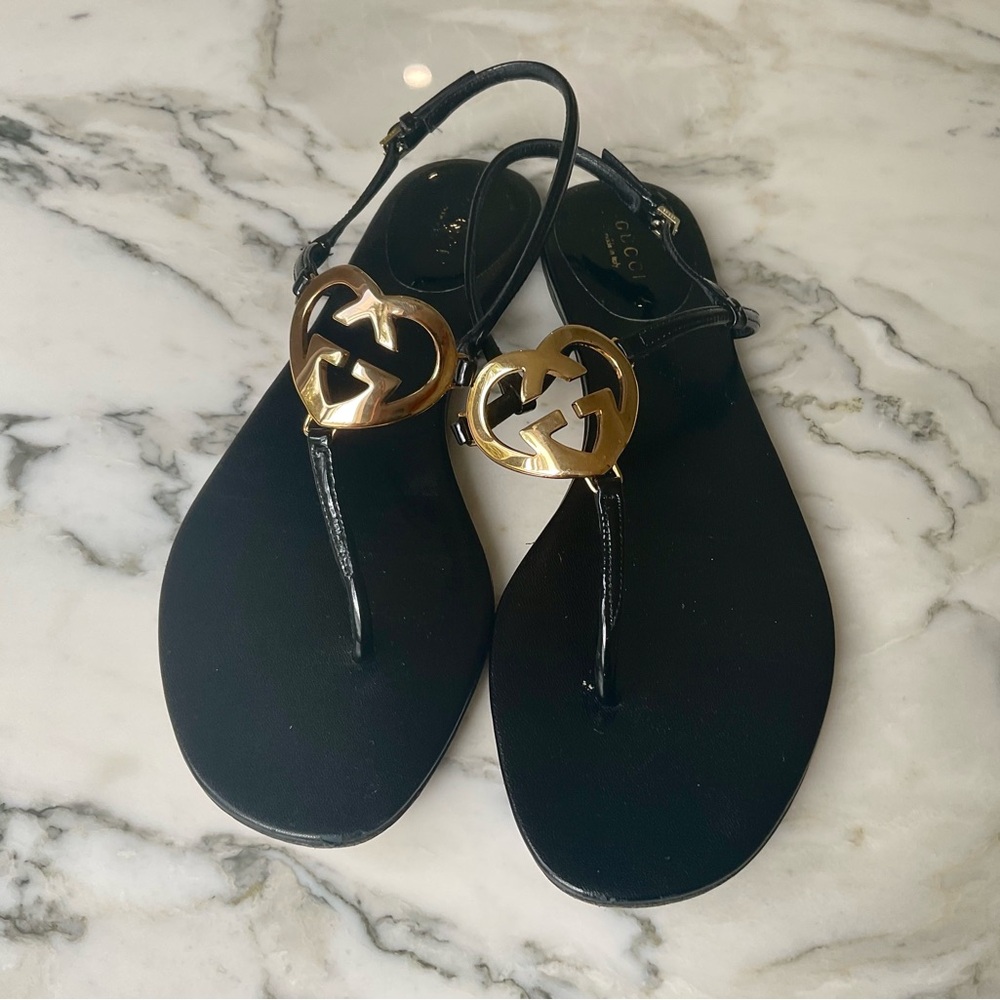 Gucci Black Sandals US 10